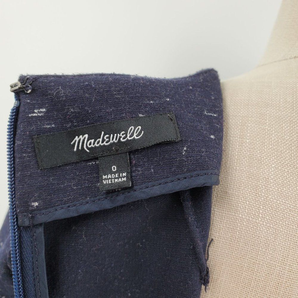 Madewell Womens Dress Long Sleeve Mini Ponte Blue With Flecks Size 0 - Picture 7 of 10